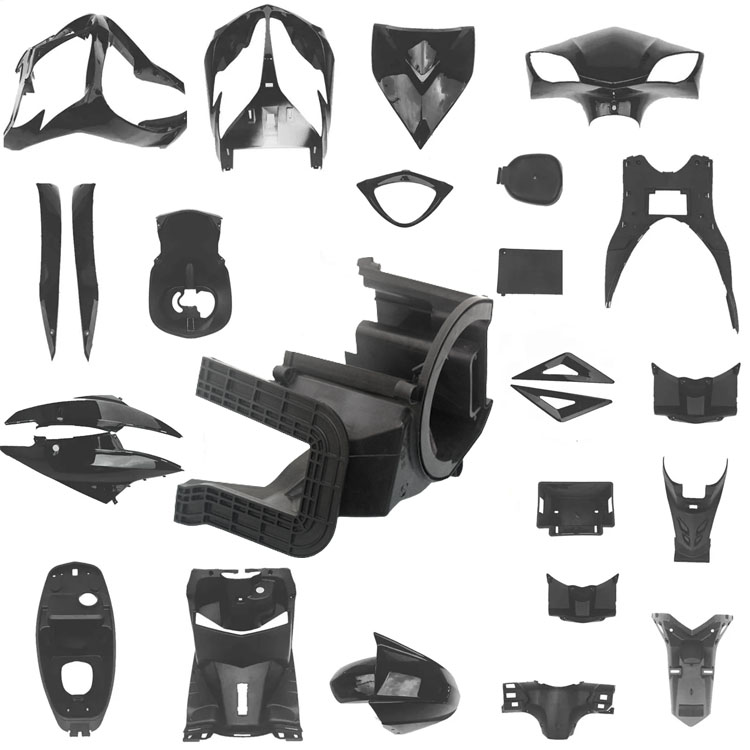 Piezas de plástico para automóviles que fabrican molduras.