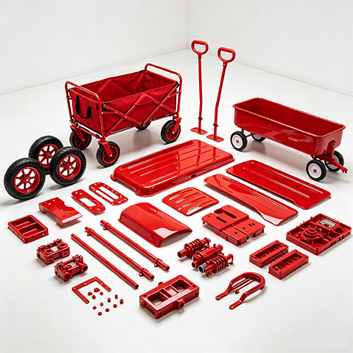 Moldura de piezas de vagón rojo personalizada