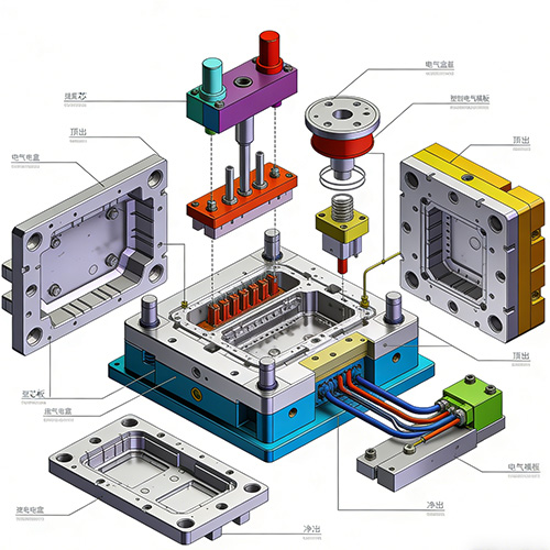 Moldeo por inyección de plástico y cajas eléctricas